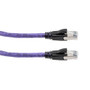 Category 6a 10gig Ethernet Patch Cable, F/UTP Shielded, RJ45, Riser CMR/CMG Jacket, 26AWG Stranded Relaxed Style, 300V, Violet, 7FT