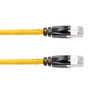 Category 6a 10gig Ethernet Patch Cable, F/UTP Shielded, RJ45, CMR Riser CMG Jacket, 26AWG Stranded Relaxed Style, 300V, Yellow, 7F