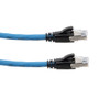 Category 6a 10gig Ethernet Patch Cable, F/UTP Shielded, RJ45, Dual LSZH CM Jacket, 26AWG Stranded Relaxed Style, 300V, Blue, 50FT
