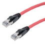 Category 6a 10gig Ethernet Patch Cable, F/UTP Shielded, RJ45, Dual LSZH CM Jacket, 26AWG Stranded Relaxed Style, 300V, Red, 1FT