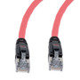 Category 6a 10gig Ethernet Patch Cable, F/UTP Shielded, RJ45, Dual LSZH CM Jacket, 26AWG Stranded Relaxed Style, 300V, Red, 3FT