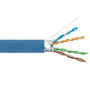 Category 6a 10gig Ethernet Bulk Cable, F/UTP Shielded, Dual LSZH CM Jacket, 26AWG Stranded Relaxed Patch Style, 300V, Blue, 1,000 Feet
