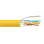 Category 6a 10gig Ethernet Bulk Cable, F/UTP Shielded, Riser CMR CMG Jacket, 26AWG Stranded Relaxed Patch Style, 300V, Yellow, 1,000 Feet