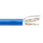 Category 6a 10gig Ethernet Bulk Cable, F/UTP Shielded, +105C Plenum CMP Jacket, 26AWG Stranded Relaxed Patch Style, 300V, Blue, 1,000Ft