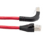 Ethernet Category 6a 10gig Right Angle Patch Cable, F/UTP Shielded, 26AWG, RJ45 Straight to Down, CMX PVC, Red, 1.0 ft