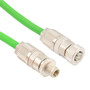 Profinet Type A Category 5e Cable IP67 M12 D-Code Male to Female SF/UTP Double Shielded 22AWG Solid Industrial Outdoor PLTC TPE Green 0.5m