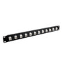1.75"x19" (1U) 12 Port Category 5e Feed-Thru Mini-Coupler Panel, Unshielded
