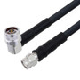 Low Loss N Male Right Angle to TNC Male Cable Assembly using LMR-400-UF Coax With Times Microwave Components with HeatShrink - LCCA9960-FT2