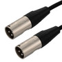 XLR Audio Cable, 3 Pin, Male To Male, High-Flex, 24AWG, PVC, Black, 25F