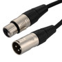 XLR Audio Cable, 3 Pin, Male To Female, High-Flex, 24AWG, PVC, Black, 15F