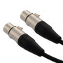 XLR Audio Cable, 3 Pin, Female To Female, High-Flex, 24AWG, PVC, Black, 50F
