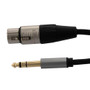 XLR To 1/4 inch Audio Cable, 3 Pin, Female To Male, High-Flex, 24AWG, PVC, Black, 10F