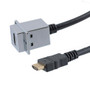 High Speed HDMI Cable with Ethernet, Shielded Panel Mount HDMI Female (Jack) to HDMI Male (Plug), PVC Jacket, Black, 2 M