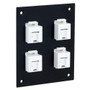 Universal Sub-Panel, 4 110 Category 5e Tool-less PoE+ Compliant Jacks