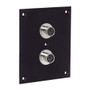 Universal Sub-Panel, 2 Mini DIN 6 Feed-Thru Adapters, Female / Female