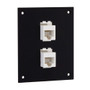 Universal Sub-Panel, 2 Category 6 Low Profile Mini-Couplers, RJ45 Straight Thru