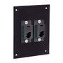 Universal Sub-Panel Black, 2 Black Feed-Thru Couplers, RJ12 (6x6) Straight