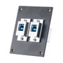 Universal Sub-Panel, with Two USB 3.0, B Type Female to A Type Female Couplers, Chrome Plated Shielded ABS Housing, Silver