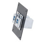 Universal Sub-Panel, with Two USB 3.0, B Type Female to A Type Female Couplers, Chrome Plated Shielded ABS Housing, Silver