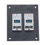 Universal Sub-Panel, with Two USB 3.0, A Type Female to A Type Female Couplers, Chrome Plated Shielded ABS Housing, Silver