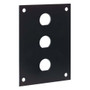 Universal Steel Sub-Panel with Three 0.5" D-Holes, Black