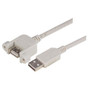 USB Type A Coupler, Female Bulkhead/Type A Male, 0.3M