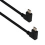 USB 3.0 Right Angle Cable Assembly, 2x 90 Degree Left/Right Angle C Male Plug, 34/32/30/26AWG, UL 2725 PVC, Black, 1.0M