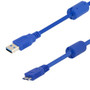 USB 3.0 Cables Type A male to Micro B male w/ferrites length 0.75M