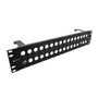 3.50" Panel (Black), 32 0.5" D-Holes W/ Cable Minder