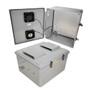 18x16x10 Polycarb Weatherproof NEMA 3R Encl, 120VAC Mnt Plate Solid State Therm Heat & Fan Dark Gray