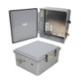 14x12x06 Polycarb Weatherproof NEMA 4X Enclosure, 120-240VAC Universal Outlet Mount Plate Dark Gray