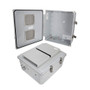 14x12x06 Polycarbonate Weatherproof NEMA 3R Enclosure, Modified Base Vented Lid Dark Gray