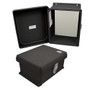 10x8x5" UL® Listed Black Weatherproof Industrial NEMA Enclosure w/Blank Non-Metallic Mounting Plate