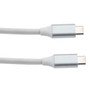 USB 3.1 Type C Cable Assembly, Male-to-Male, 10Gbps, 100W, 5A, 20V, Thunderbolt 3 Compatible, White, Nylon Braid, 1M