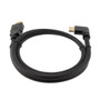 HDMI 2.0 90 degree Right Angle, M/M, Black PVC Shell with black nylon braid cable, Support 4K@60HZ, 1M