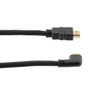 HDMI 2.0 90 degree Left Angle, M/M, Black PVC Shell with black nylon braid cable, Support 4K@60HZ, 1M