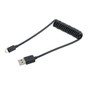 USB 2.0 AM/Micro Black TPU Cable, 1M stretched, 480 mbps, 5V, 2 Amp