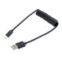 USB 2.0 AM/8pin Black TPU Cable, 1M stretched, 480 mbps, 5V, 2 Amp