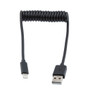 USB 2.0 AM/8pin Black TPU Cable, 1M stretched, 480 mbps, 5V, 2 Amp