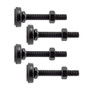 M12 Heavy Duty Leveling Feet, 4 Pack. Black