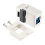 USB 3.0 Adapter Coupler Panel Mount, ECF Flange Style Type 2 Kit, A Type Female Jack to B Type Female Jack, Stainless Steel Shielded