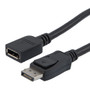 DisplayPort Digital Audio Video Cable Assembly Supporting 16K and HDR as specified in DisplayPort 2.0, Male to Female, PVC, Black, 05M