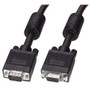 Premium SVGA Cable, HD15 Male / Female with Ferrites, Black 10.0 ft