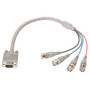 VGA Breakout Cable, DB9 Male / 4 BNC Male, 1.5 ft