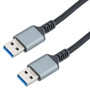 USB 3.2 Data Cable, Aluminum connector, 10Gbps, A Male Plug to A Male Plug, 5V 3A, 1M