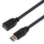 High Flex Drag Chain USB 3.0 Extension Cable Assembly, Type A Male Plug to Type A Female Jack, 28/26/22AWG, 20276 VW-1 PVC, Black, 1.5m