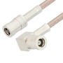 SMB Plug to SMB Plug Right Angle Cable Assembly using RG316-DS Coax, 1 FT , LF Solder