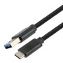 USB 3.0, AM/CM, Alum Shell, Support 5V/2A, 5Gbps, .5M Black Nylon Braid