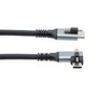 USB 3.2 Locking Cable, Type C Male Top Screw to Right Angle Top Screw Type C Male, 5V, 3A, 5 Gbps, Black Nylon Braid over PVC Jacket, 1M