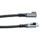 USB 3.2 Locking Cable, Type C Male Plug Top Screw to Right Angle Type C Male Plug, 5V, 3A, 5 Gbps, Black Nylon Braid over PVC Jacket, 1M